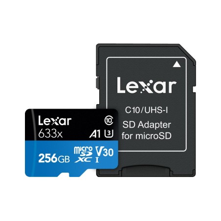 Karta Pamięci - Lexar 256Gb Microsdxc High-Performance 633X Uhs-I C10 A1 V30 U3 (Lsdmi256Bb633A)