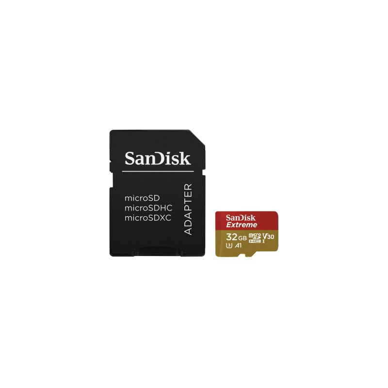 Karta Pamięci - Sandisk Microsdhc 32Gb Extreme U3 V30 Uhs-I A1 100/60 Mb/S Mobile (Sdsqxaf-032G-Gn6Ma)