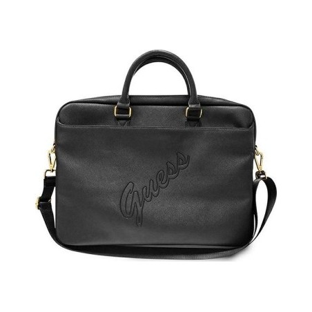 Torba- Guess Saffiano Script 15" Czarny